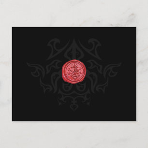 Gothic Sealing Wax Black & White RSVP Card Postkarte