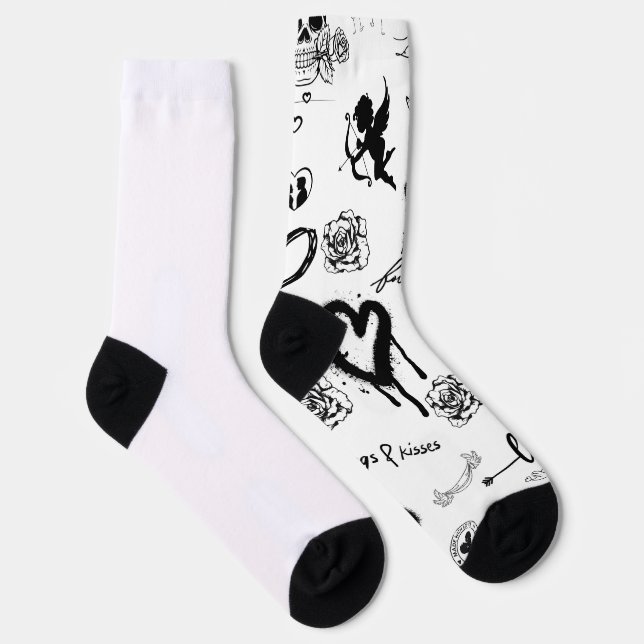 Gothic Seamless Pattern Socken (Rechts)