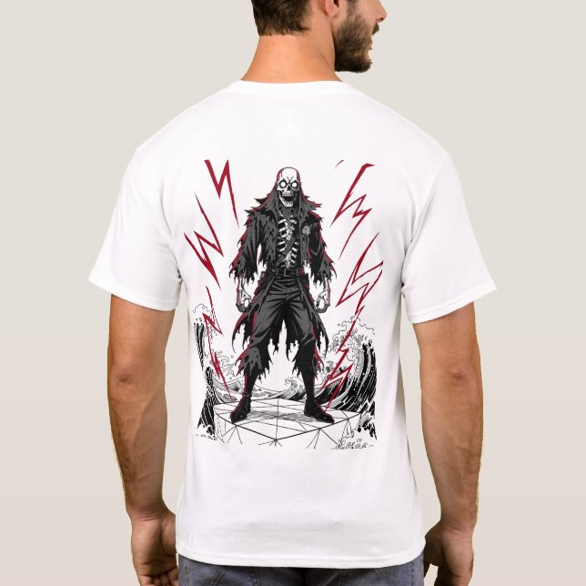 Gothic Skeleton Blitz Grafik T-Shirt 2026 (Rückseite)