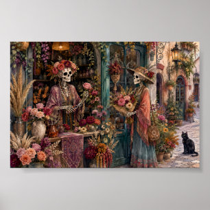 Gothic Skeleton Blumenladen Whimsigoth Florist Kun Poster