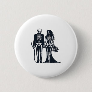 Gothic Skeleton Bride & Groom - Bis zum Tod tun wi Button