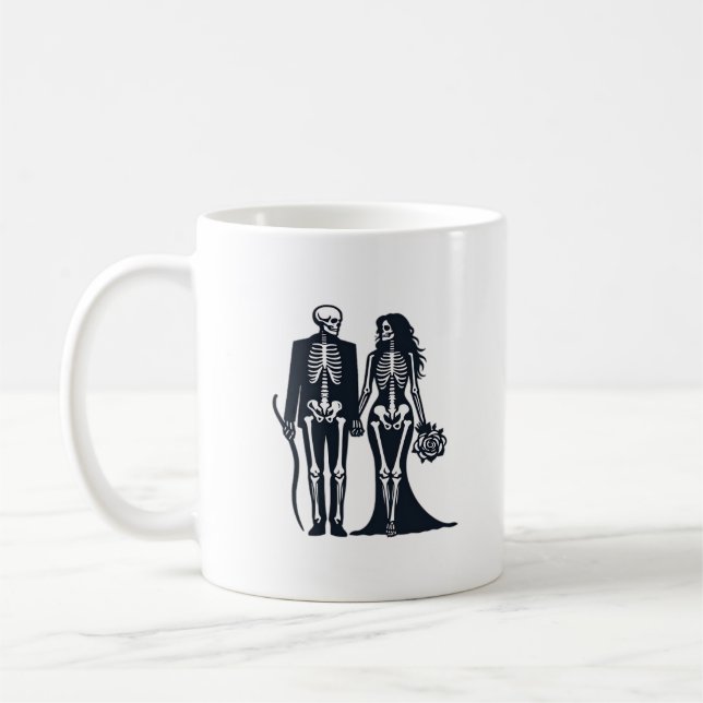 Gothic Skeleton Bride & Groom - Bis zum Tod tun wi Kaffeetasse (Links)