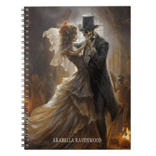 Gothic Skeleton Bride Groom Halloween Horror Notizblock
