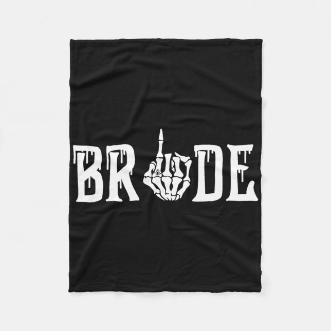 Gothic Skeleton Bride Wedding Just Married Spooky Fleecedecke (Vorderseite)