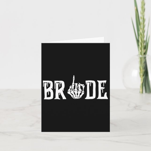 Gothic Skeleton Bride Wedding Just Married Spooky Karte (Vorderseite)