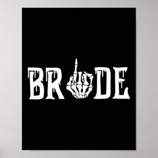 Gothic Skeleton Bride Wedding Just Married Spooky Poster