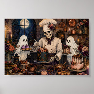 Gothic Skeleton Chef Bäckerei Whimsigoth Geist Kun Poster
