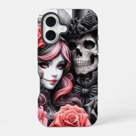 Gothic Skeleton Couple Phone Case iPhone 16 Hülle