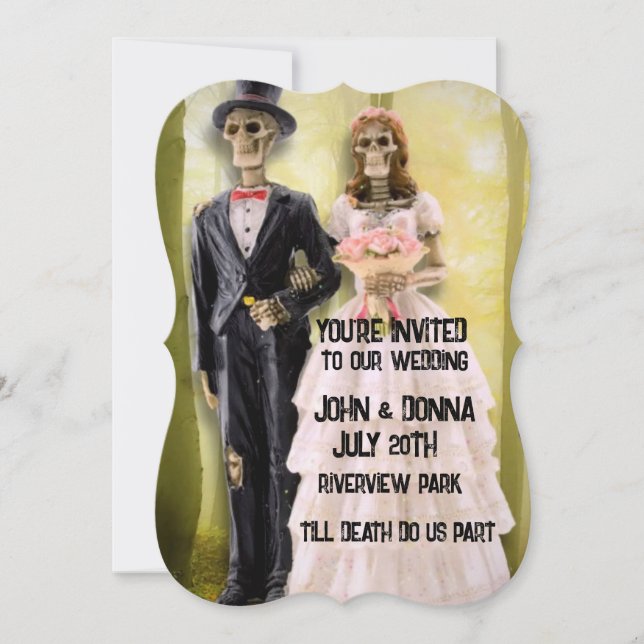GOTHIC SKELETON COUPLE WEDING CUSTOM EINLADUNGEN (Vorderseite)