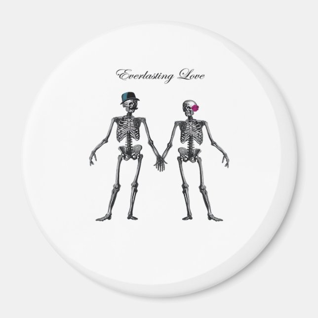 Gothic Skeleton Couple (weiß) Classic Magnet (Vorne)
