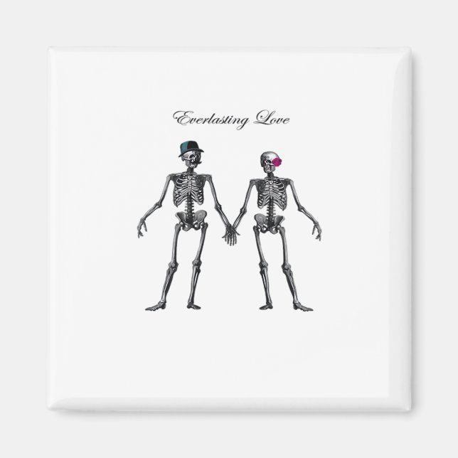 Gothic Skeleton Couple (weiß) Classic Magnet (Vorne)