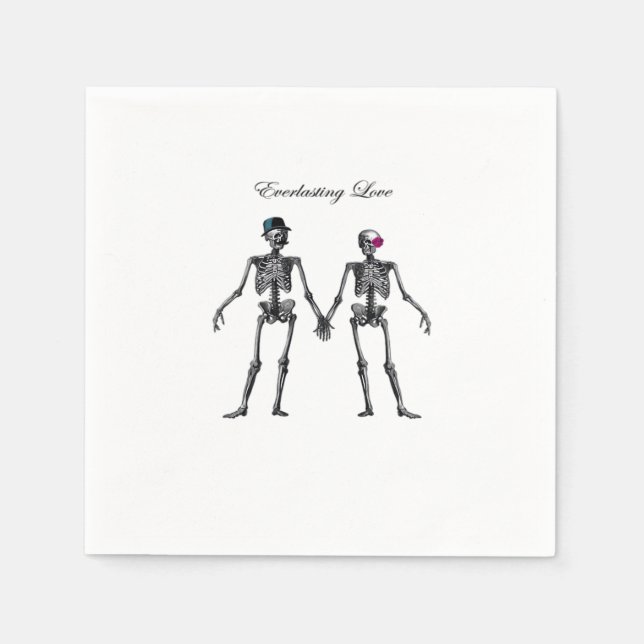 Gothic Skeleton Couple (weiß) Classic Serviette (Vorderseite)