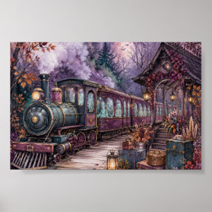 Gothic Skeleton Express Bahnhof Whimsigoth Poster