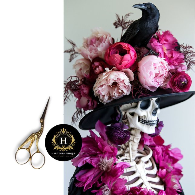 Gothic Skeleton Floral Skull Raven Decoupage Seidenpapier (Von Creator hochgeladen)