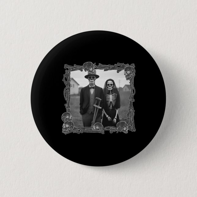Gothic Skeleton Halloween-Kostüm Button (Vorderseite)