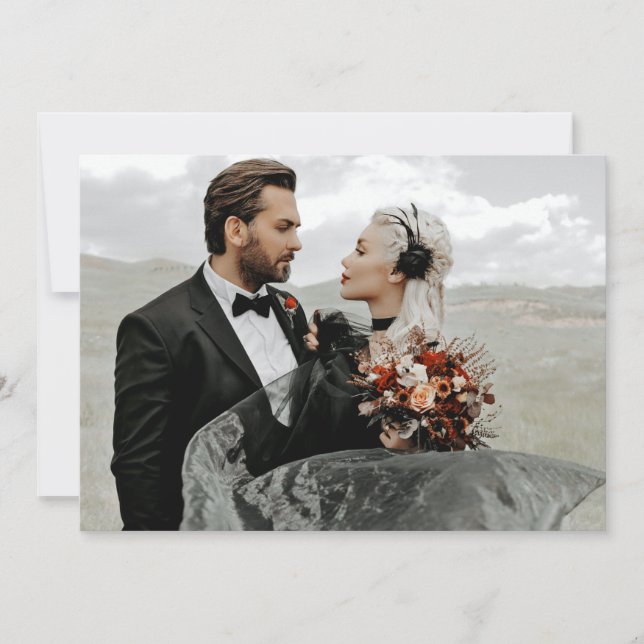 Gothic Skeleton Hands Informationen zur Hochzeitsk Einladung (Vorderseite)