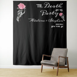 Gothic Skeleton Liebe bis zum Hintergrund der Hoch Wandteppich