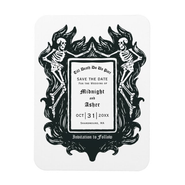 Gothic Skeleton Liebe bis zum Tod machen uns Teil Magnet (Vertikal)