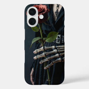 Gothic Skeleton Rose Halloween iPhone 16 Hülle