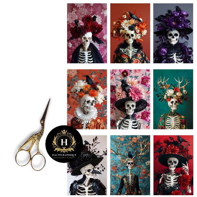 Gothic Skeleton Skull Junk Journal Decoupage Seidenpapier (Von Creator hochgeladen)