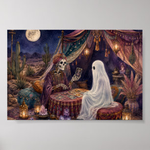 Gothic Skeleton Tarotkartenleser Whimsigoth Geist Poster