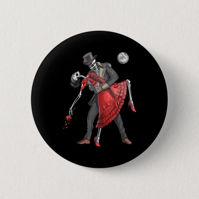 Gothic Skeletons Dancing Button (Vorderseite)