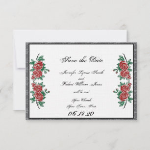 Gothic Skelett Hände Rosen Hochzeit Termin merken Save The Date