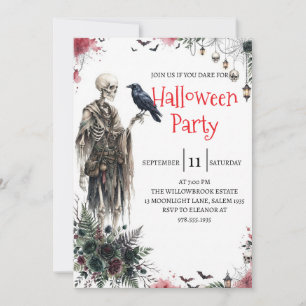 Gothic-Skelett-Mann-Halloween-Party-Einladung Einladung