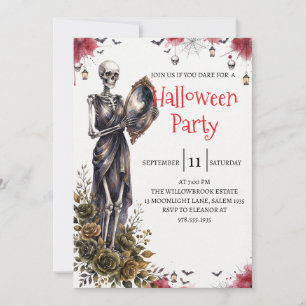 Gothic-Skelett-Mann-Halloween-Party-Einladung Einladung