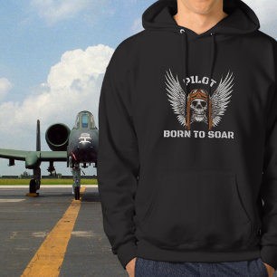Gothic-Skelett-Pilot Geboren, um zu fliegen Geburt Hoodie
