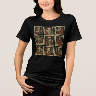 Gothic-Skelett-Weihnachtslaternen-Stempelraster Fr Tri-Blend Shirt
