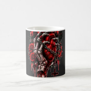 Gothic Skeletthände rote Rosen Halloween-Horror-D Kaffeetasse
