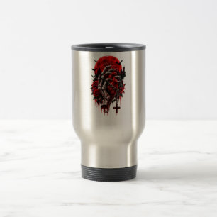 Gothic Skeletthände rote Rosen Halloween Horror D Reisebecher