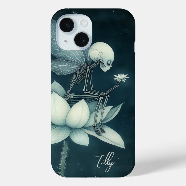 Gothic Skelton Fairy & Lotus Blume Custom Case-Mate iPhone Hülle (Rückseite)