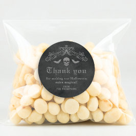 Gothic Skull and Bats Dark Halloween Vielen Dank Runder Aufkleber