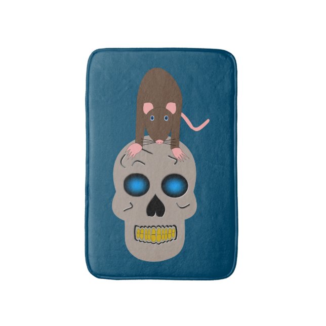 Gothic Skull and Rat Halloween Badematte (Vorderseite Vertikal)