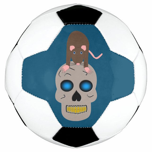 Gothic Skull and Rat Halloween Fußball (Vorderseite)