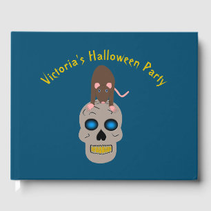 Gothic Skull and Rat Halloween-Party Custom Gästebuch