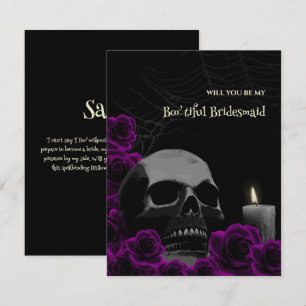 Gothic Skull and Rose Bridesmaid Vorschlag Card Einladung