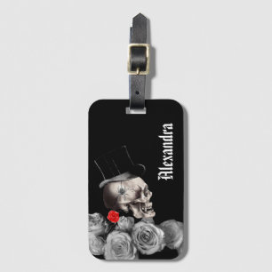 Gothic Skull and Rose Gepäckmarke Gepäckanhänger