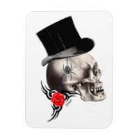 Gothic skull and rose tattoo style