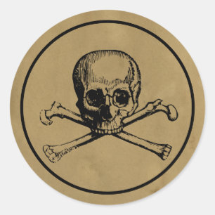 Gothic Skull Aufkleber Pergament