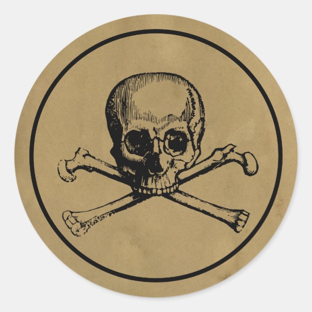 Gothic Skull | Aufkleber | Pergament (Vorderseite)