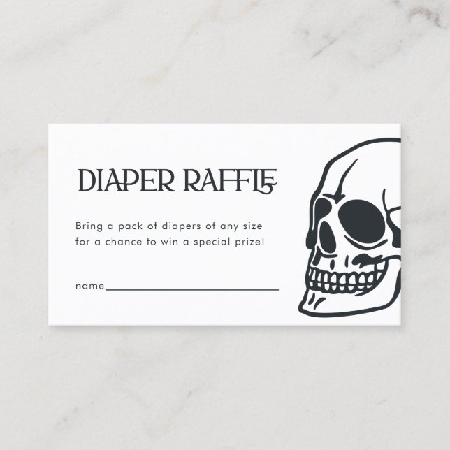 Gothic Skull Baby Duwer Windelwaschkarte Visitenkarte (Vorderseite)