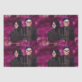 Gothic Skull Bauer Tiled Decoupage Seidenpapier