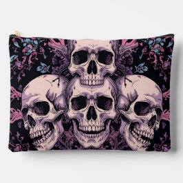 Gothic Skull & Bloom Accessory Pouch Zubehörtasche