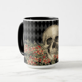 Gothic Skull & Blume Tasse