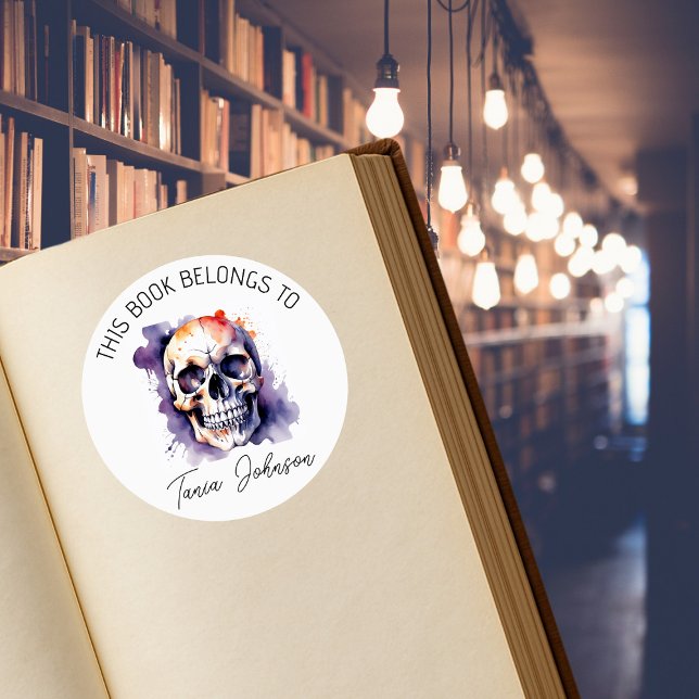Gothic Skull Buchzeichen Stickers | Dieses Buch ge (Von Creator hochgeladen)