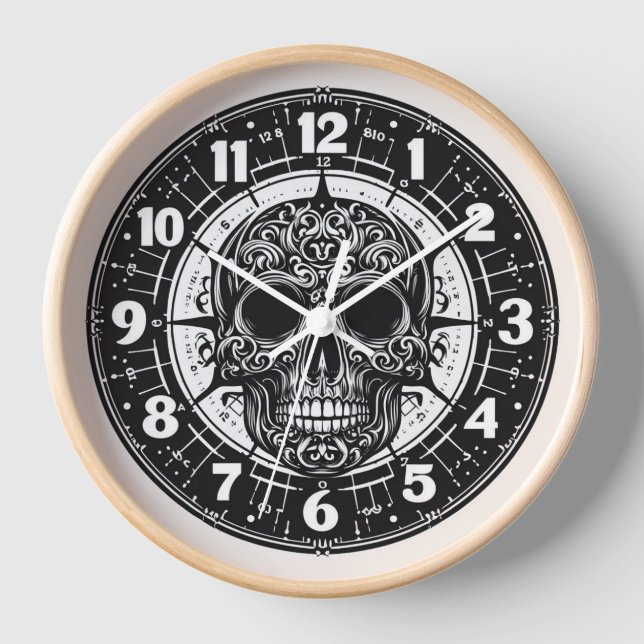 Gothic Skull Clock Uhr (Vorderseite)