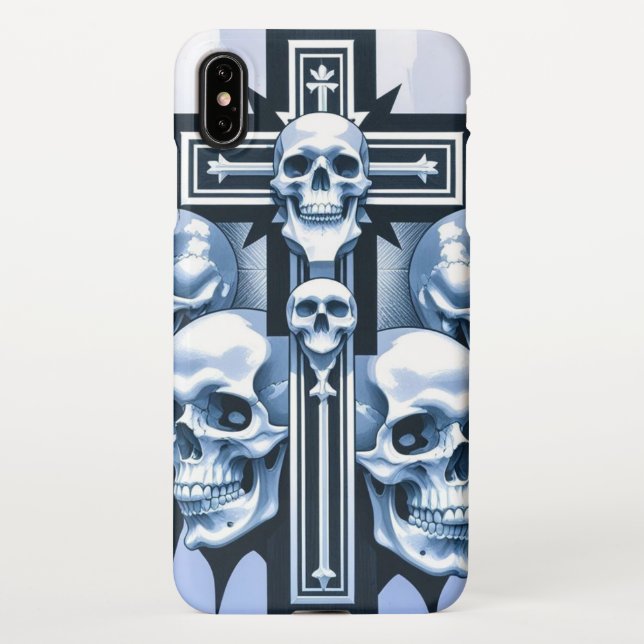Gothic Skull Cross Mobile Fall iPhone Hülle (Rückseite)